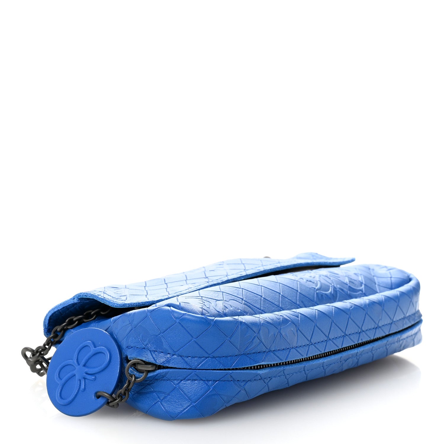 Bottega Veneta Calfskin Intrecciomirage Embossed Butterfly Small Chain Crossbody Signal Blue 4 of 11