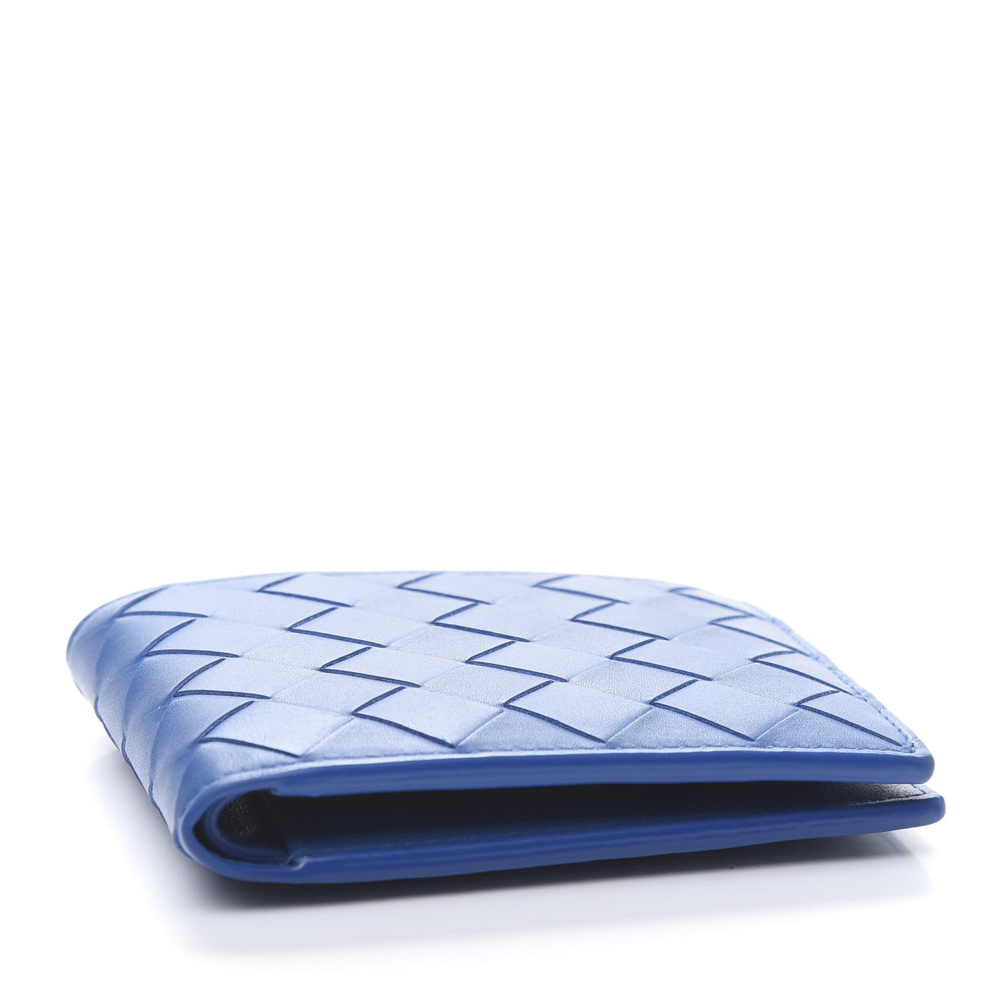 Nappa Maxi Intrecciato Bi-Fold Wallet Signal Blue
