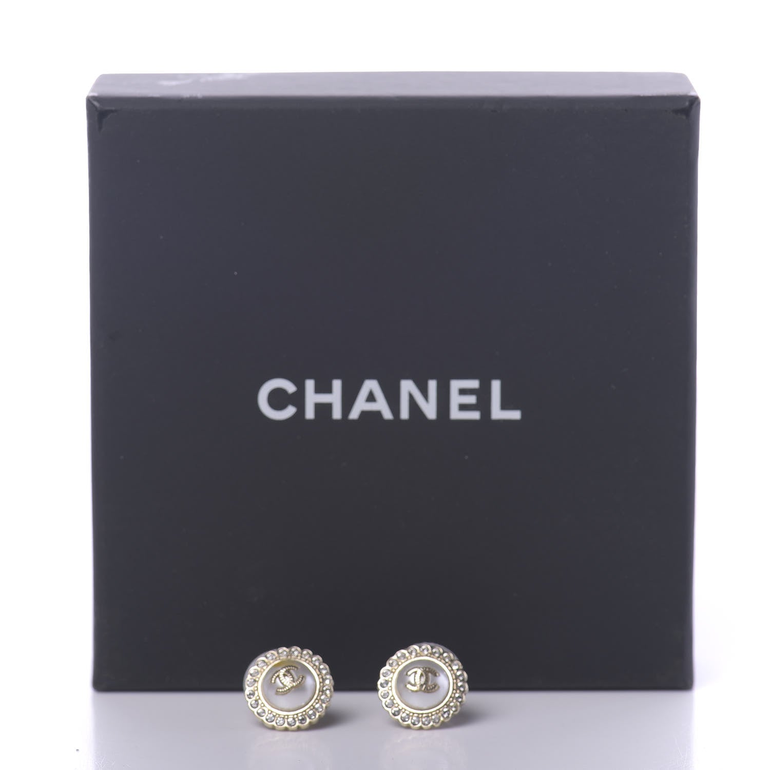 Chanel Pearl Crystal CC Earrings Gold 5 of 5