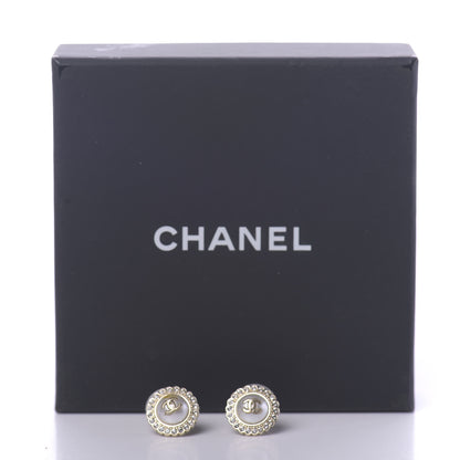 Chanel Pearl Crystal CC Earrings Gold 5 of 5