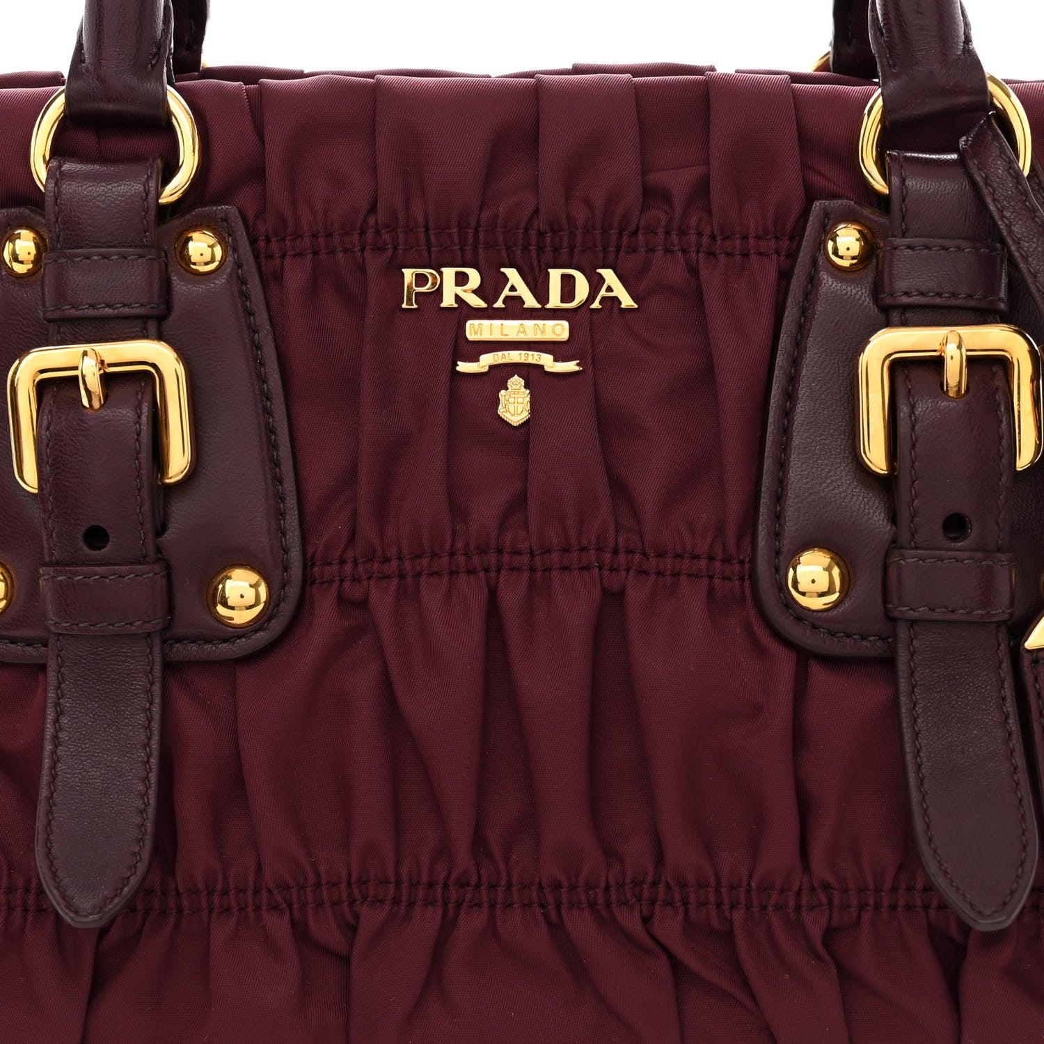 Prada Tessuto Nylon Nappa Gaufre Shopping Satchel Granato 10 of 14