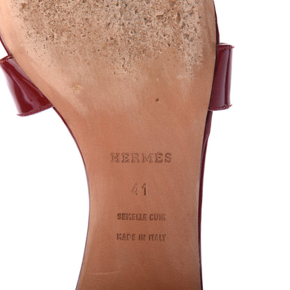 Hermes Patent Oasis Sandals 41 Cherry Tomato 8 of 9