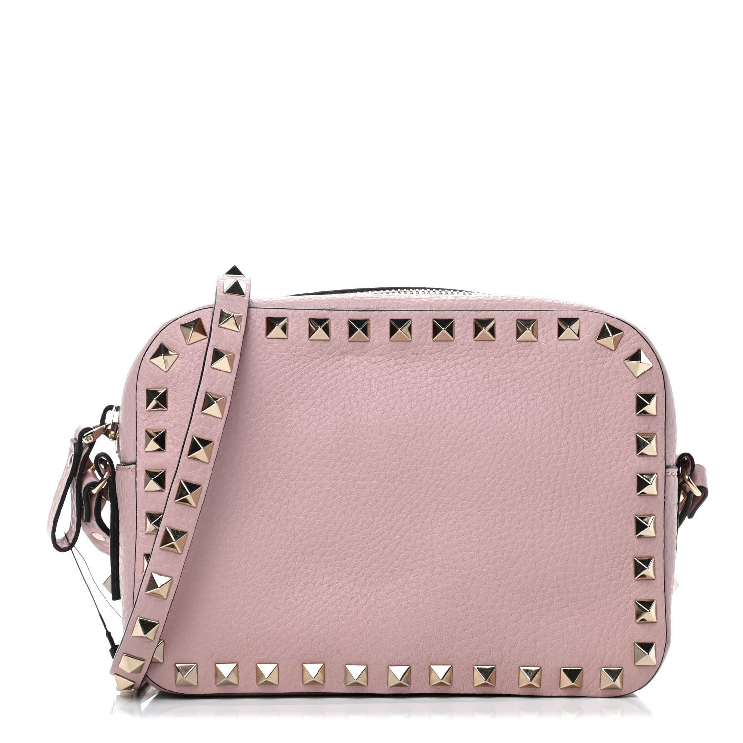 Valentino Garavani Pebbled Calfskin Rockstud Camera Crossbody Bag Cipria 1 of 9