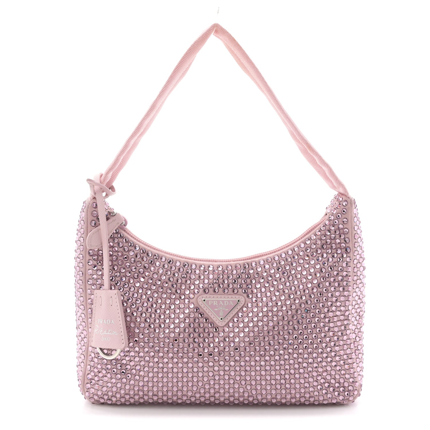 Prada Satin Crystal Mini Re-Edition 2000 Bag Alabastro 1 of 11