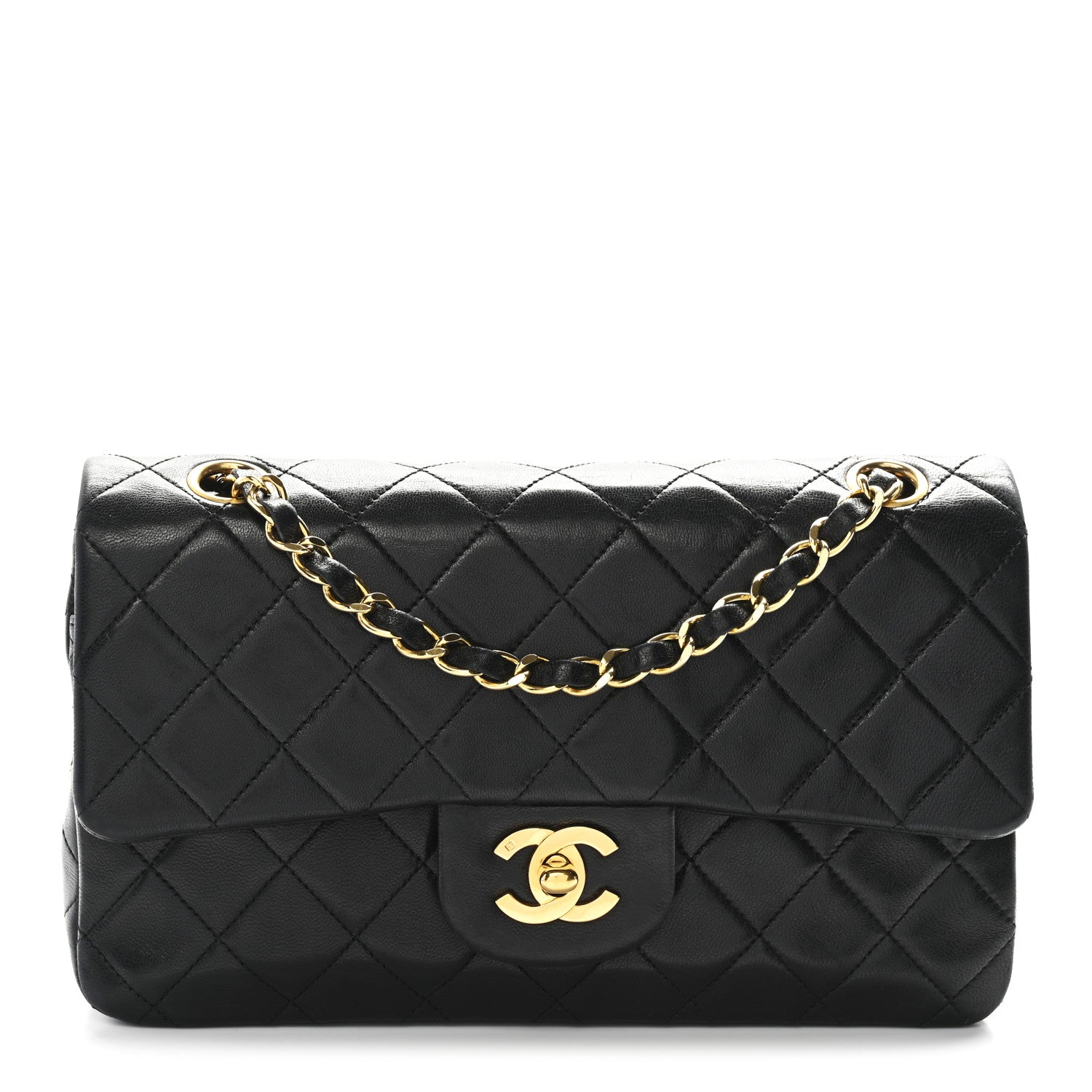 Chanel Lambskin Quilted Small Double Flap Black 1 of 12