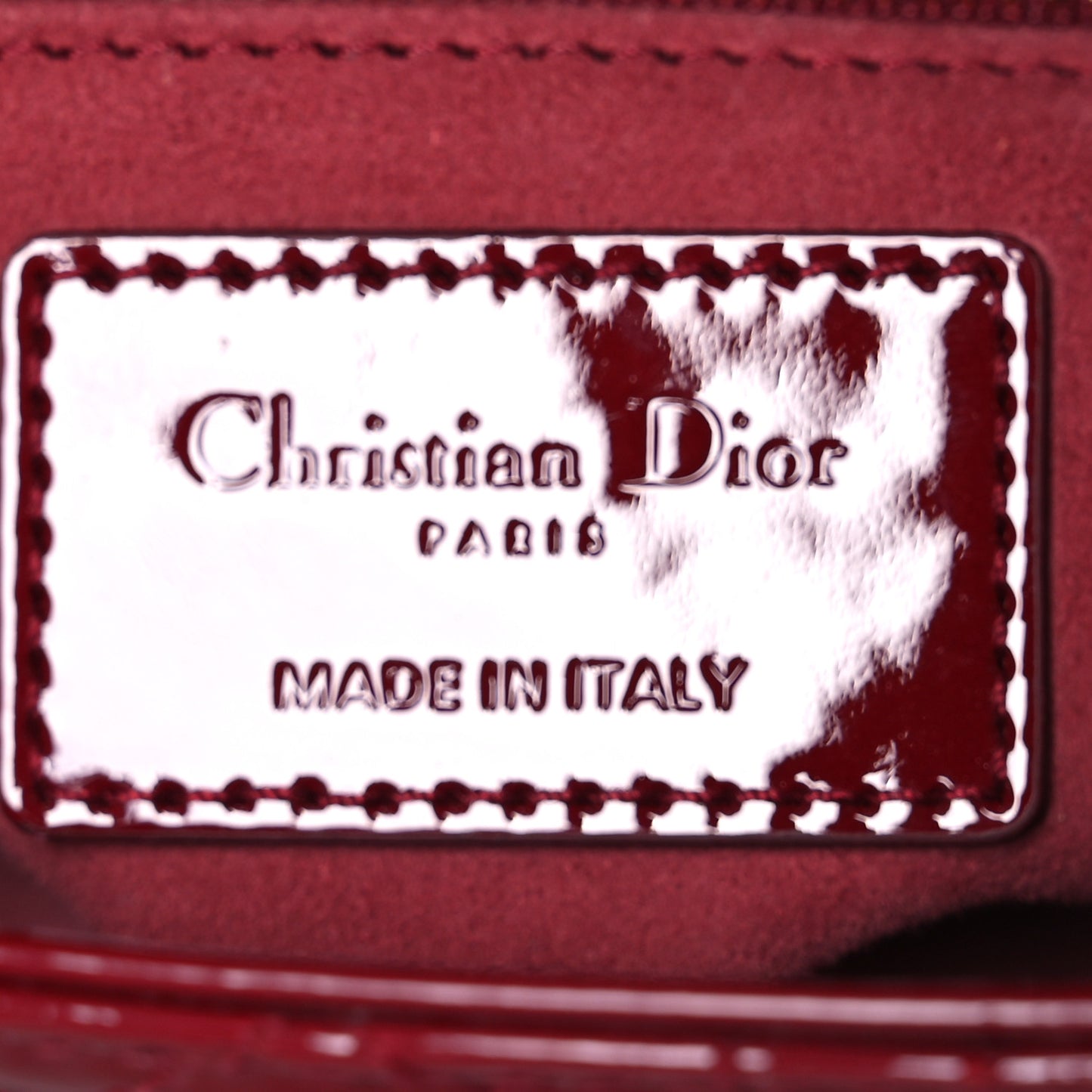 Patent Cannage Small Lady Dior Cherry Red