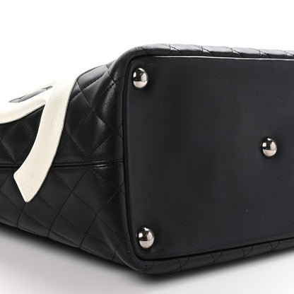 Chanel Calfskin Quilted Large Cambon Tote Black White 9 of 10