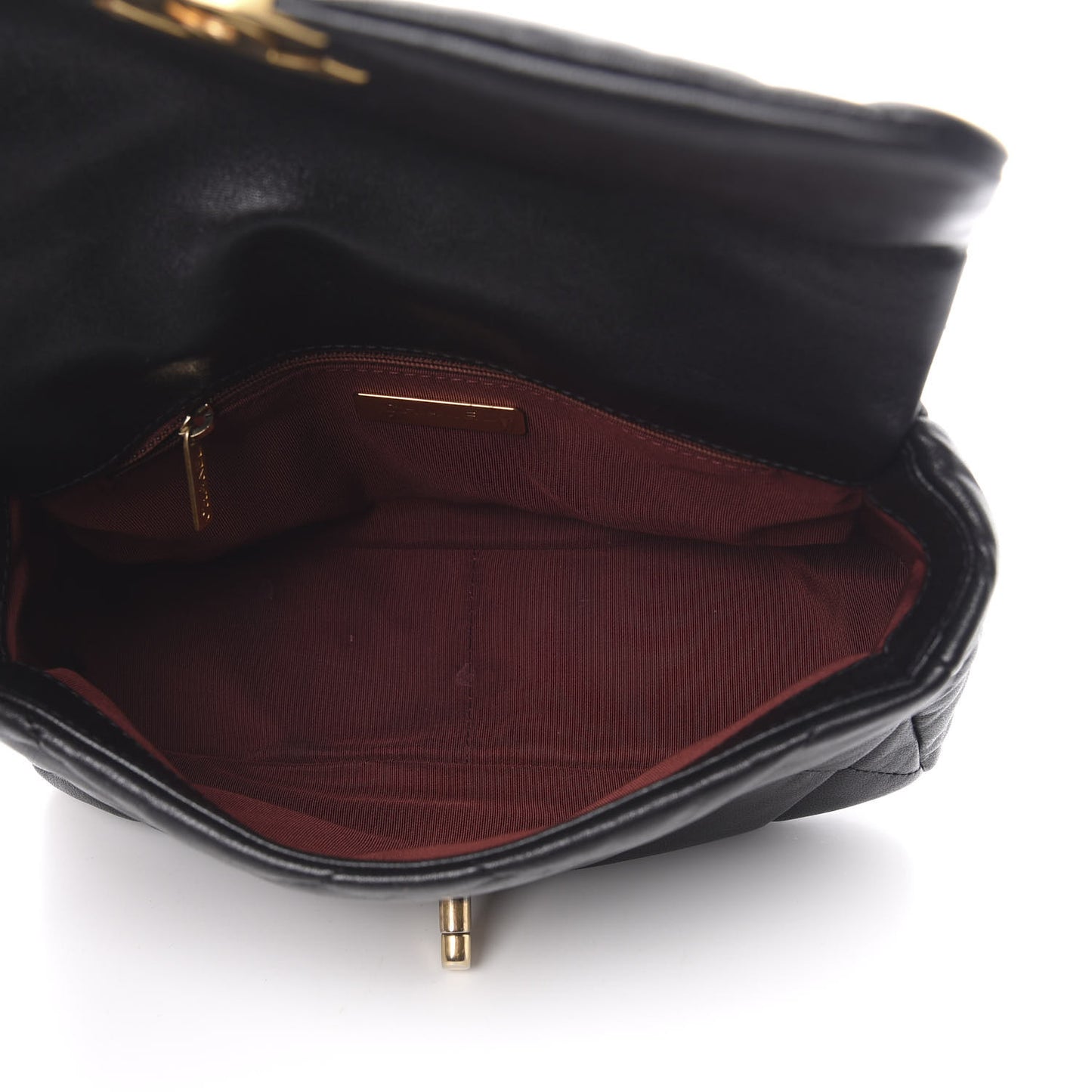 Lambskin Quilted Medium 19 Flap Black