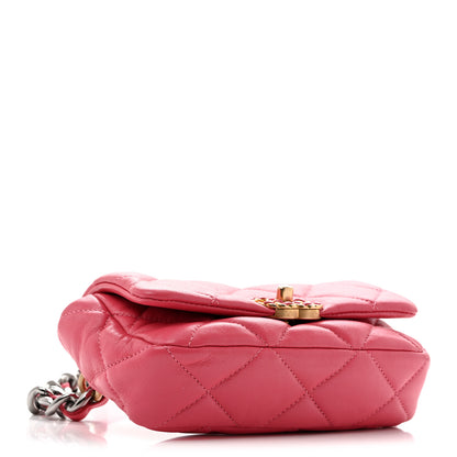 Chanel Lambskin Quilted Chanel 19 Waist Bag Pink 4 of 12