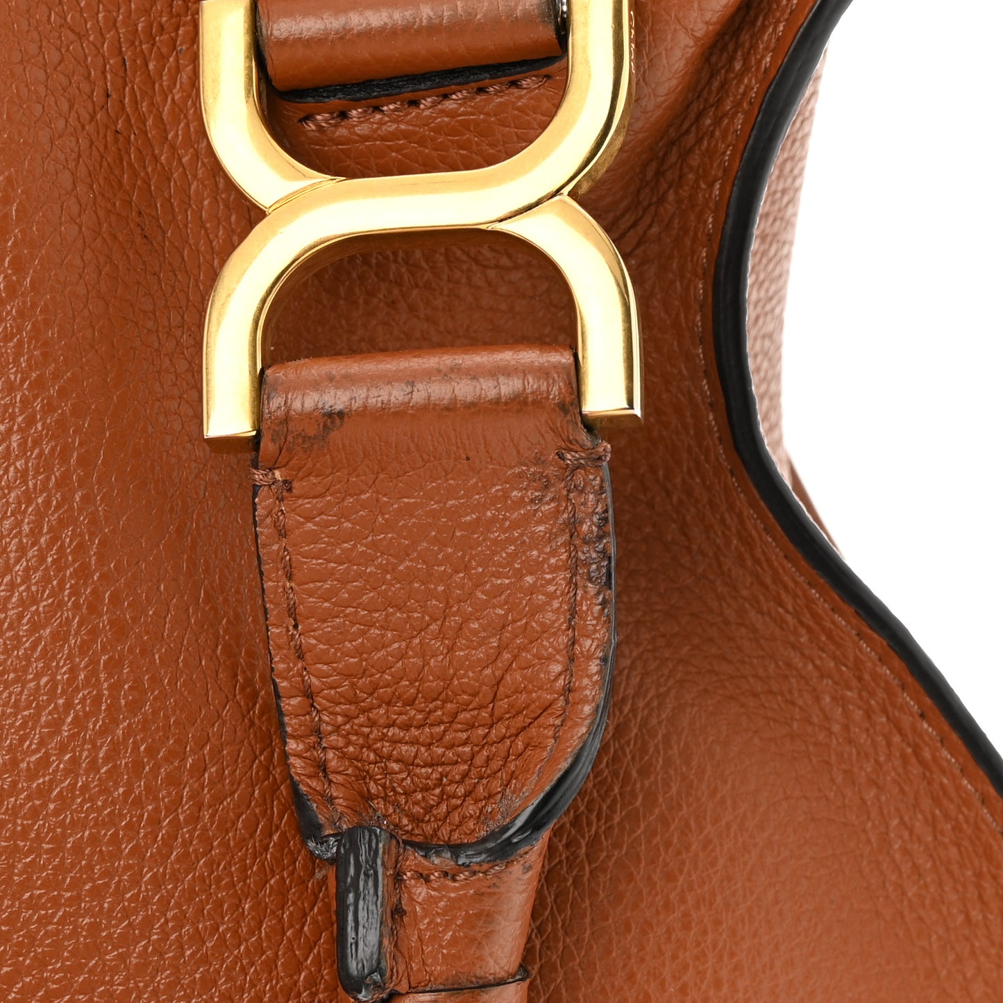 Calfskin Small Marcie Satchel Tan