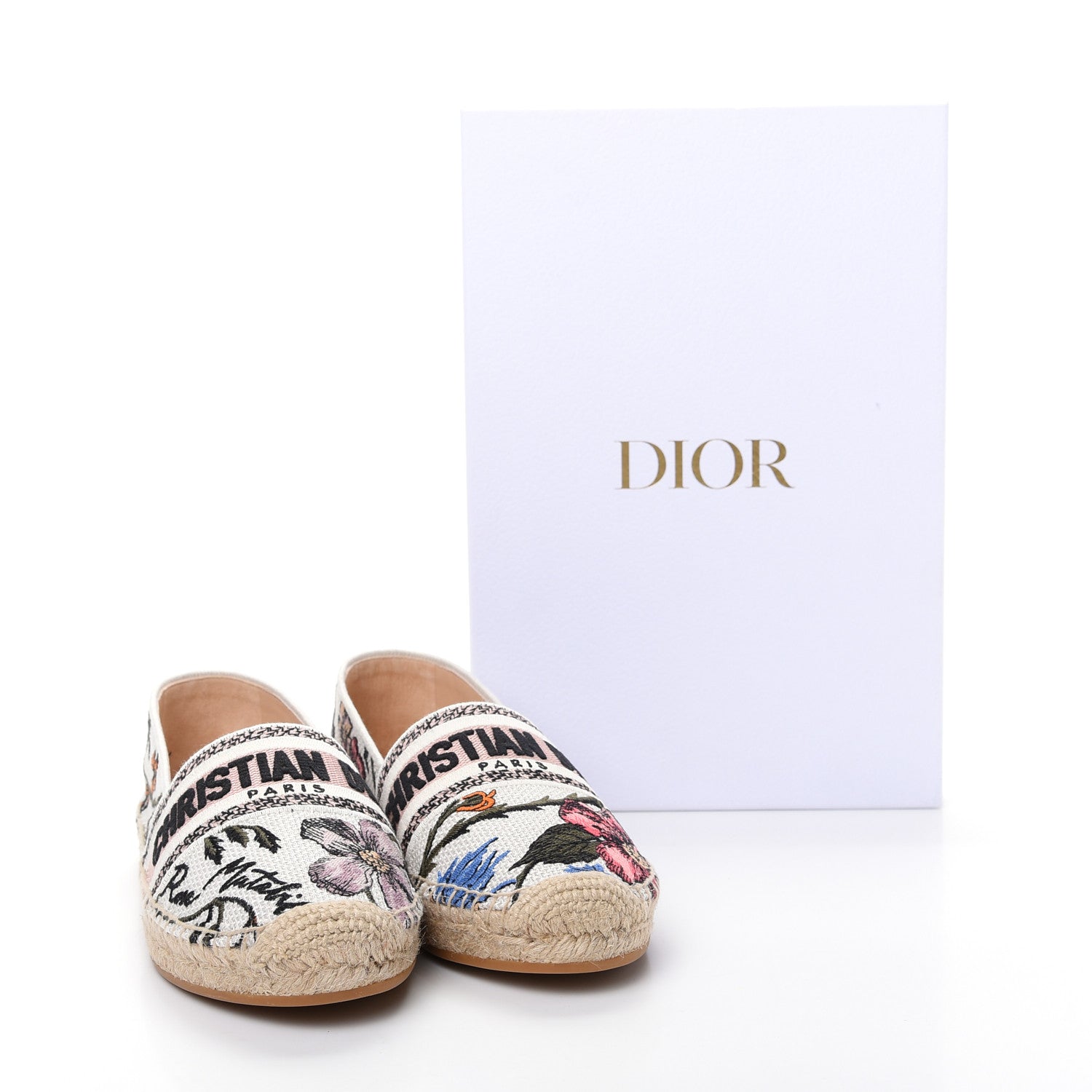 Christian Dior Canvas Rose Mutabilis Embroidered Granville Espadrilles 37 Multicolor 11 of 11