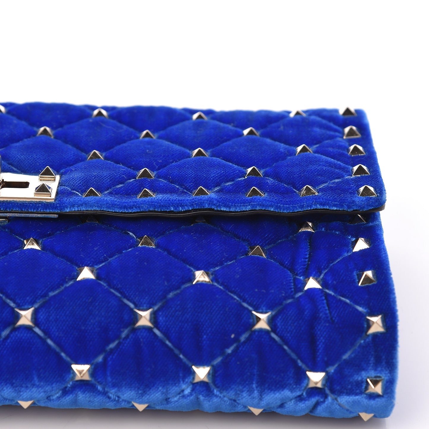 Velvet Rockstud Spike Wallet on Chain Acid Blue