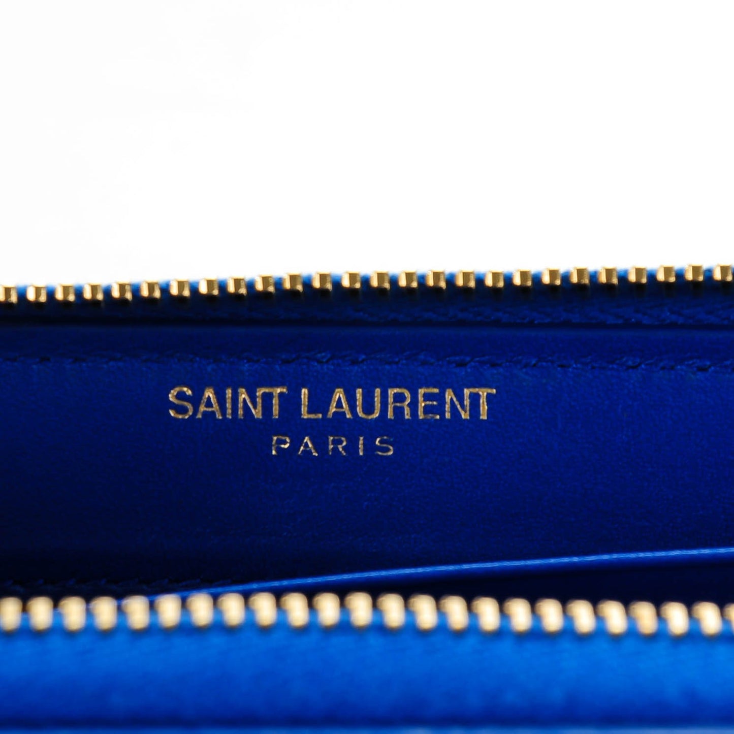 Patent Grain De Poudre Classic Letters Zip Around Wallet Royal Blue