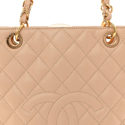 Chanel Caviar Quilted Petit Shopping Tote PST Beige Clair 8 of 12
