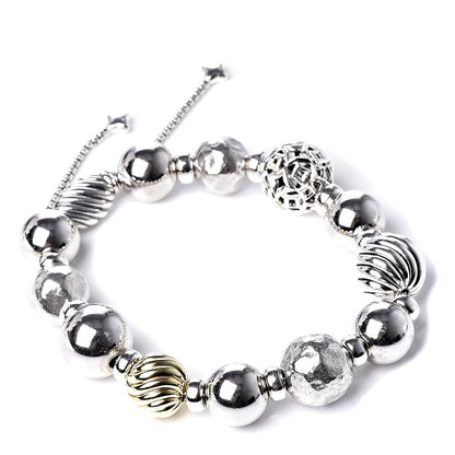 David Yurman Sterling Silver 18K Yellow Gold 12-14mm Elements Bead Bracelet 1 of 5