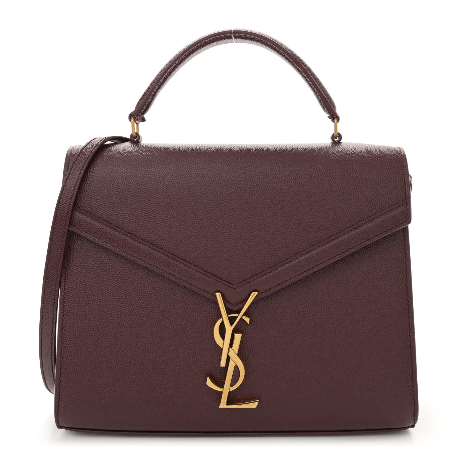 Saint Laurent Grain de Poudre Medium Classic Monogram Cassandra Top Handle Rouge Legion 1 of 16