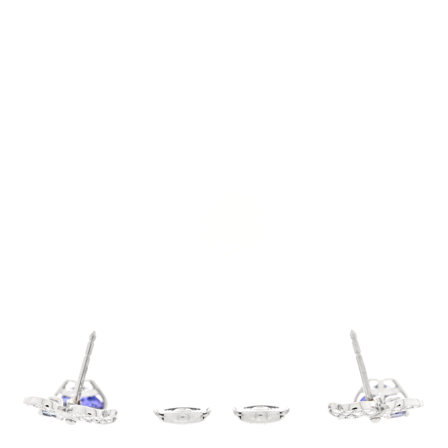 Tiffany Platinum Diamond Tanzanite Paper Flowers Single Drop Earrings 3 of 5
