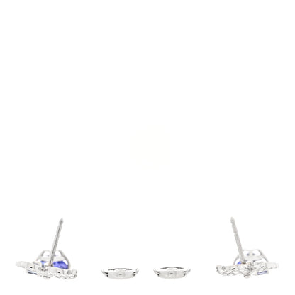 Tiffany Platinum Diamond Tanzanite Paper Flowers Single Drop Earrings 3 of 5