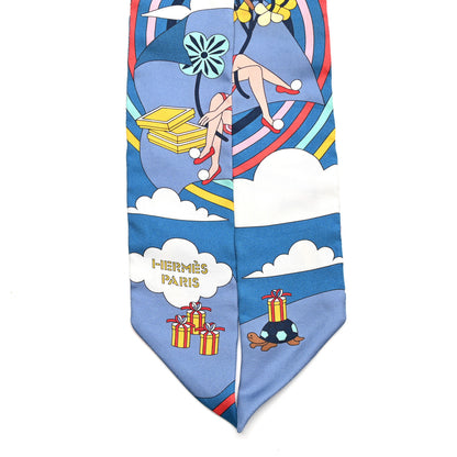 Hermes Silk Carres Volants Twilly Bleu Jaune Vif Multicolor 2 of 5