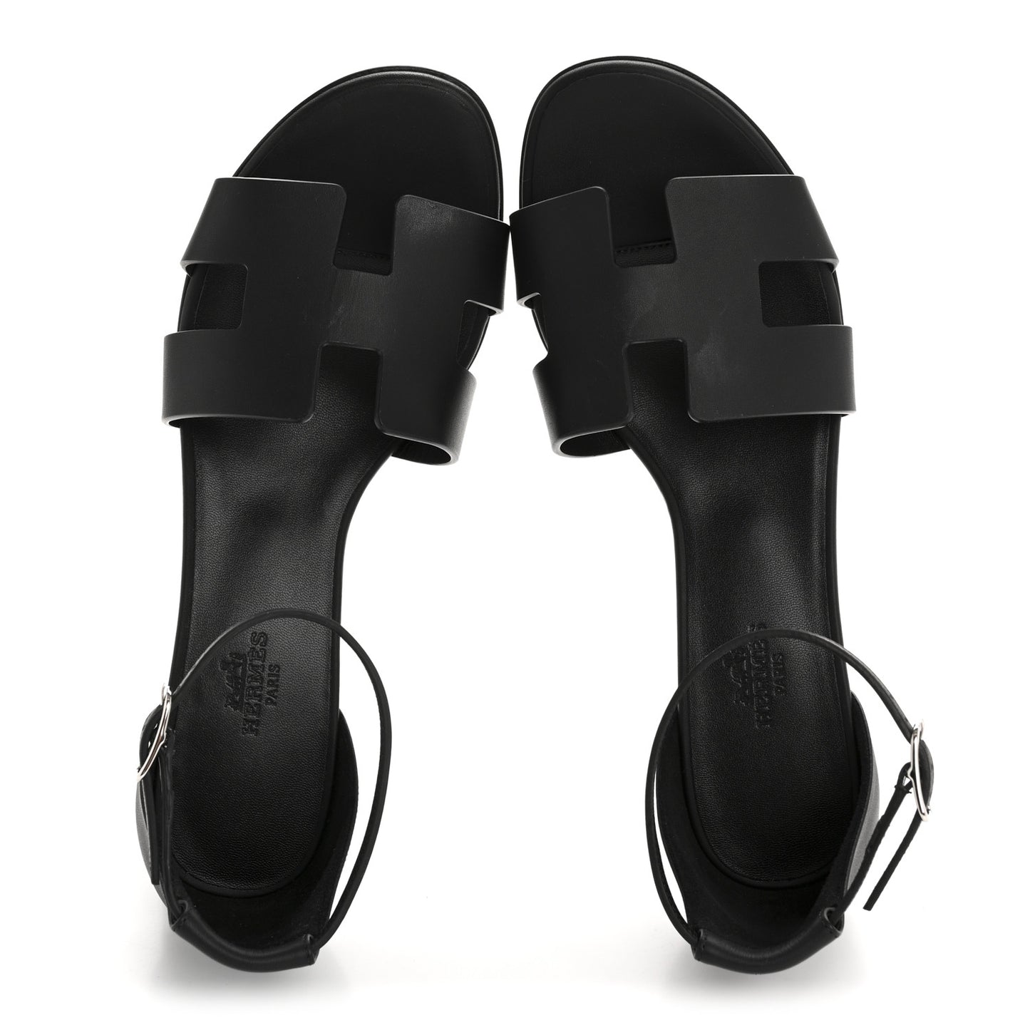 Calfskin Encens 50 Sandals 38 Black