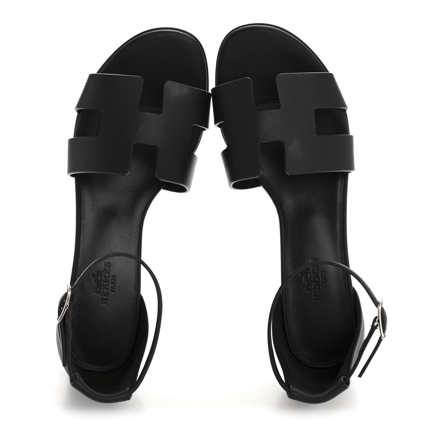Hermes Calfskin Encens 50 Sandals 38 Black 2 of 11