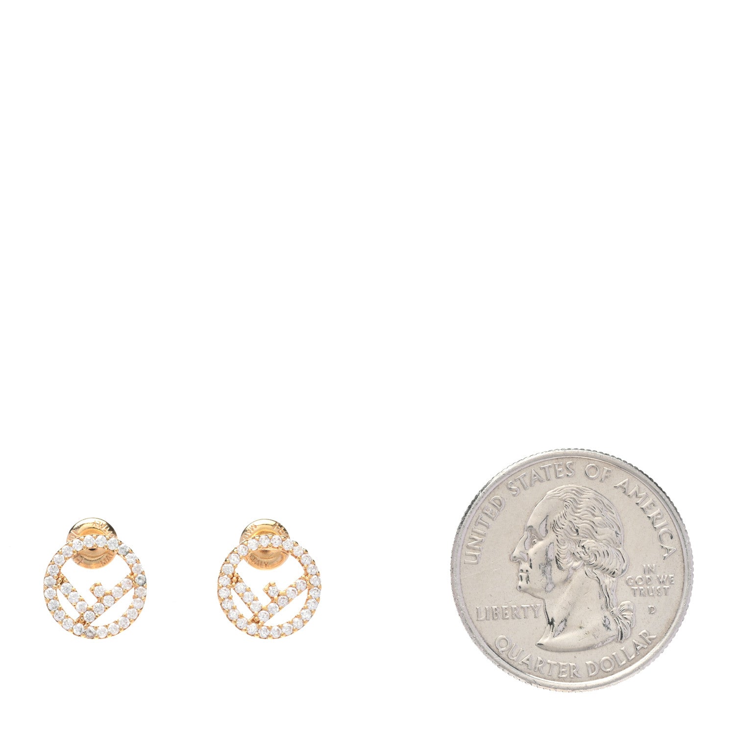 Fendi Metal Crystal F is Fendi Earrings Gold 2 of 5
