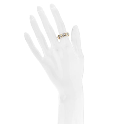 Tiffany 18K Yellow Gold Platinum Diamond Schlumberger Sixteen Stone Ring 50 5.25 2 of 6