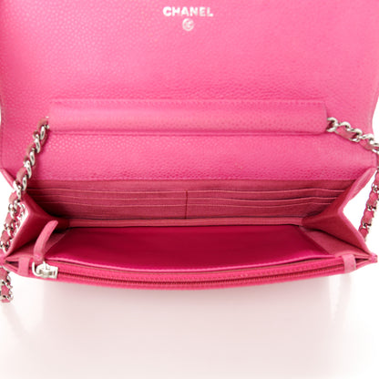 Chanel Iridescent Caviar Quilted Wallet on Chain WOC Pink 5 of 13