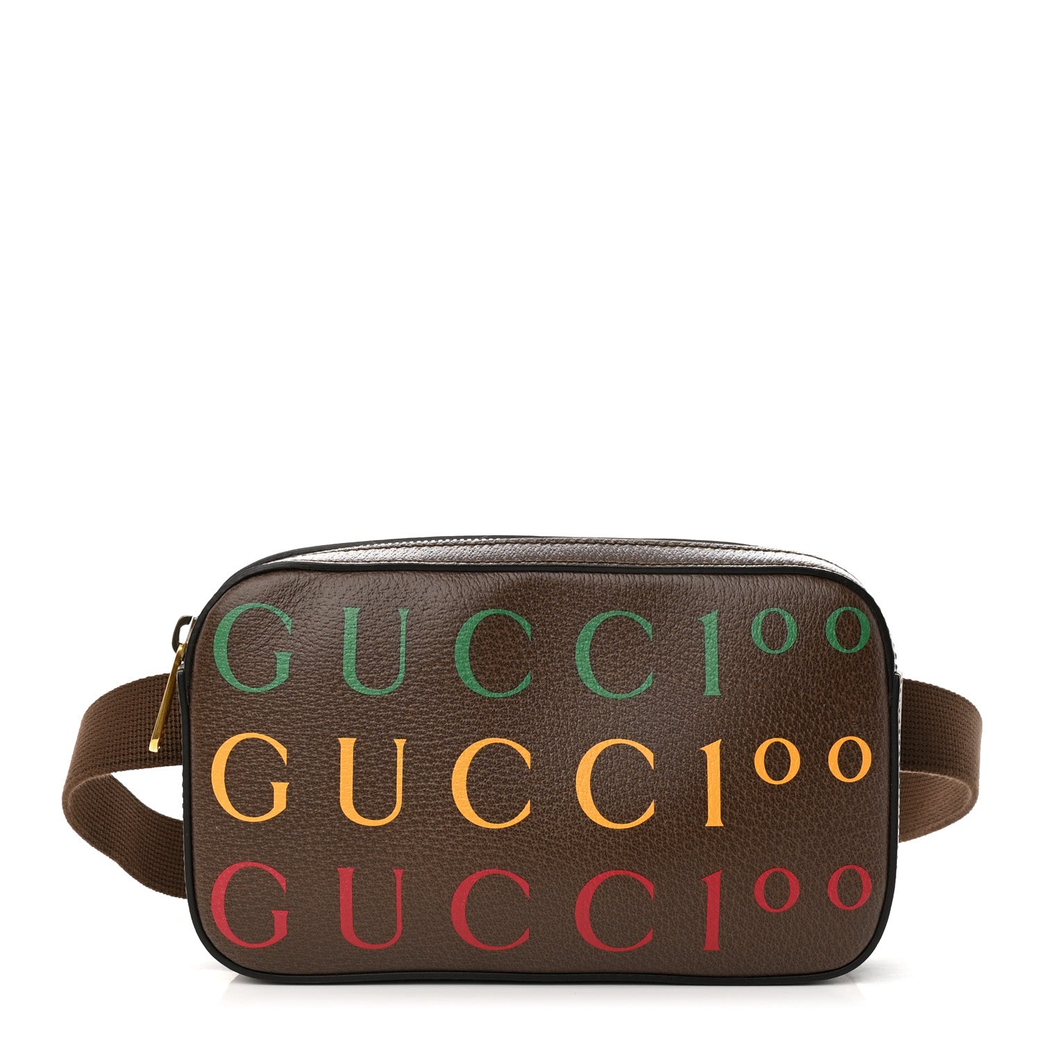 Gucci Textured Dollar Calfskin Gucci 100 Aria Belt Bag 90 36 New Acero Multicolor 1 of 10