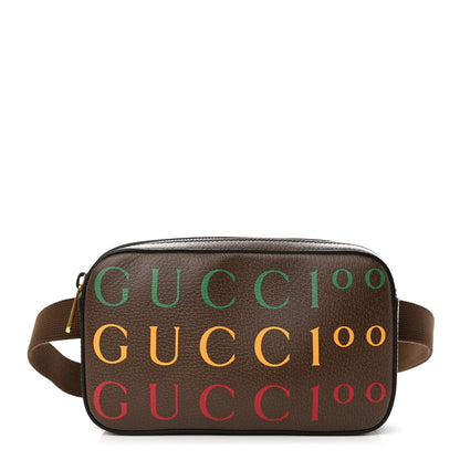 Gucci Textured Dollar Calfskin Gucci 100 Aria Belt Bag 90 36 New Acero Multicolor 1 of 10