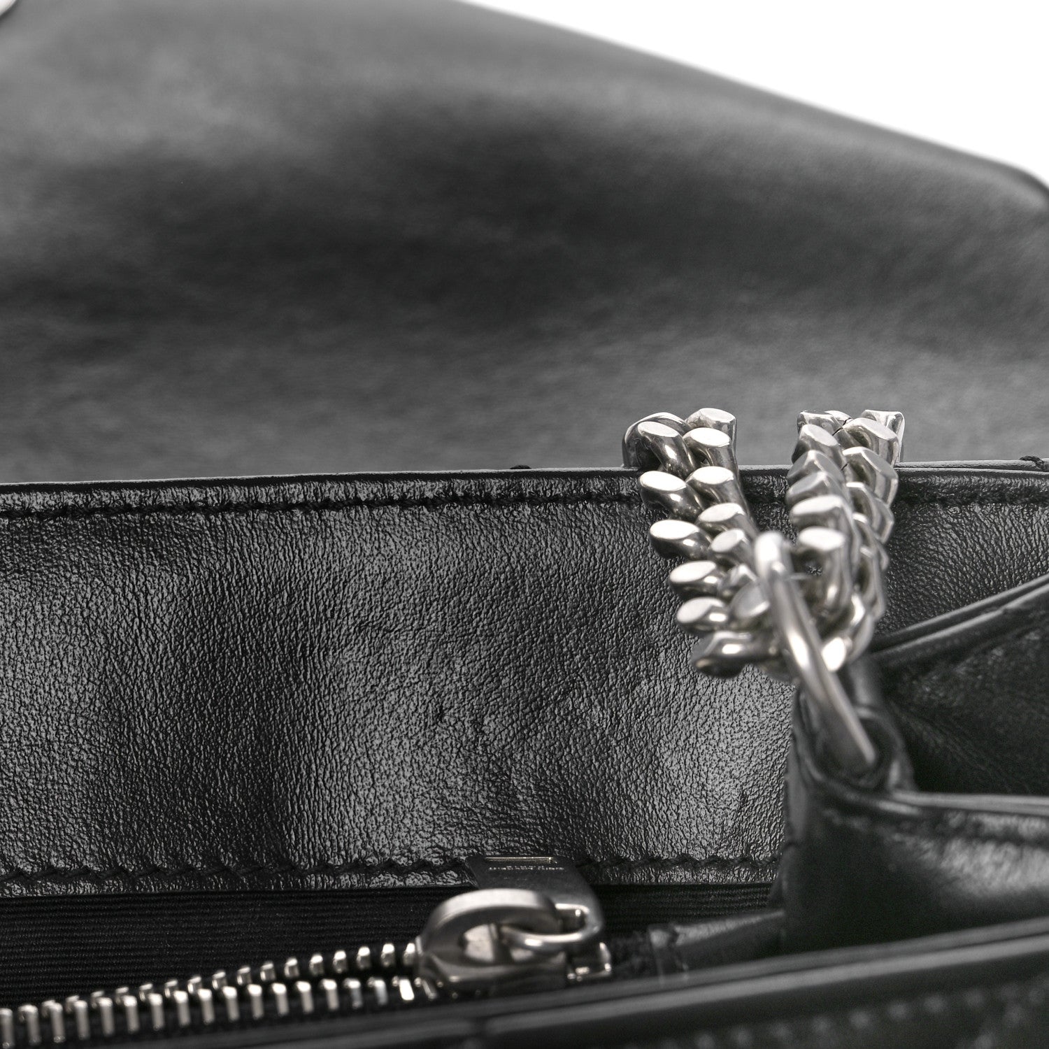 Saint Laurent Calfskin Y Quilted Monogram Medium Loulou Chain Satchel Black 9 of 10