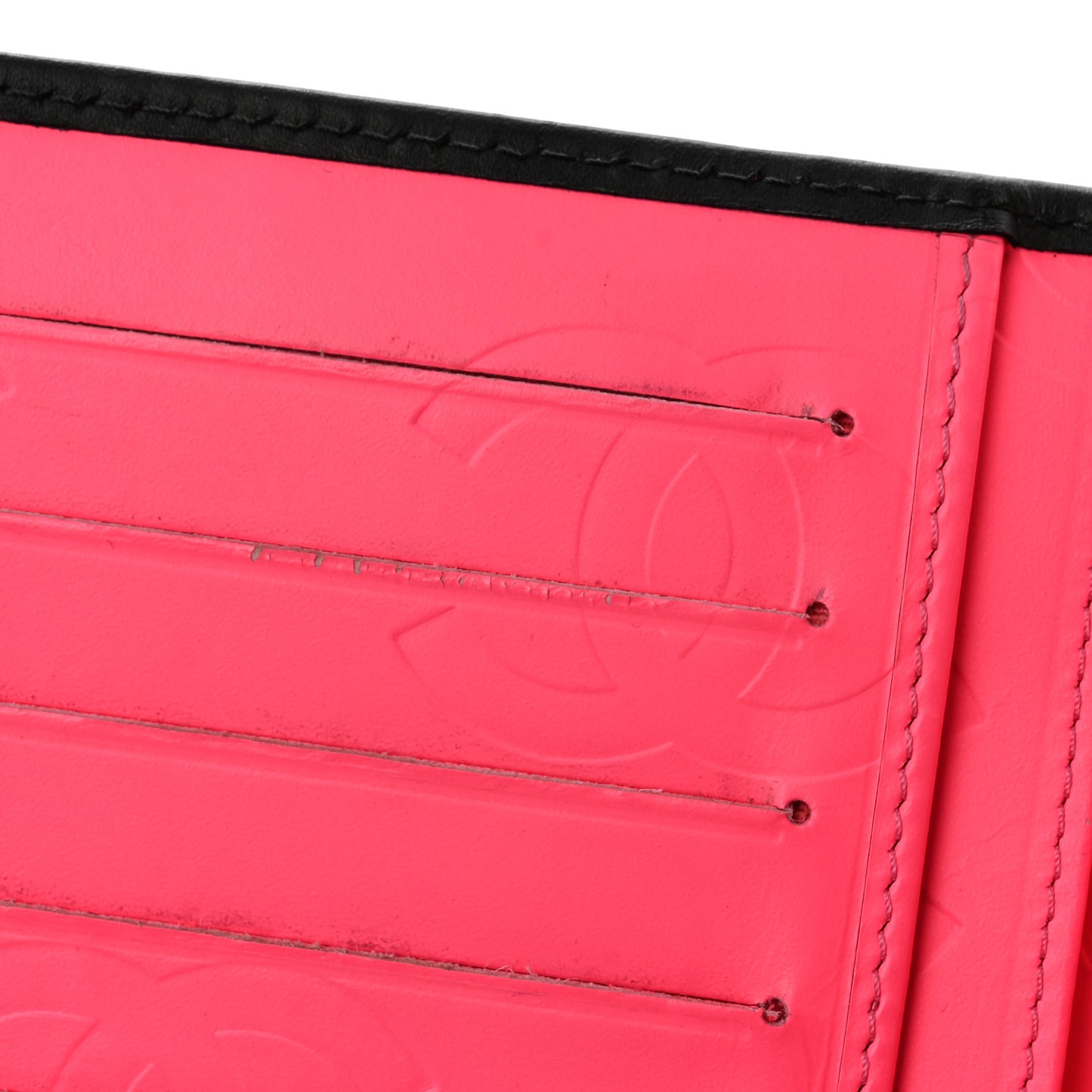 Calfskin Quilted Cambon Yen Wallet Black