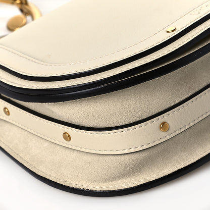 Chloe Calfskin Suede Small Nile Bracelet Bag Off White 10 of 11