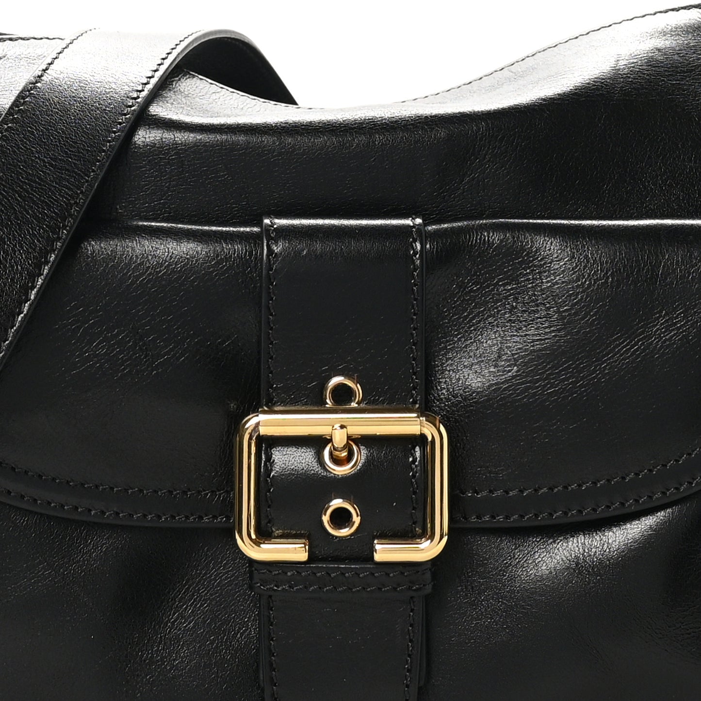 Shiny Calfskin Medium Double Carry Camera Bag Black