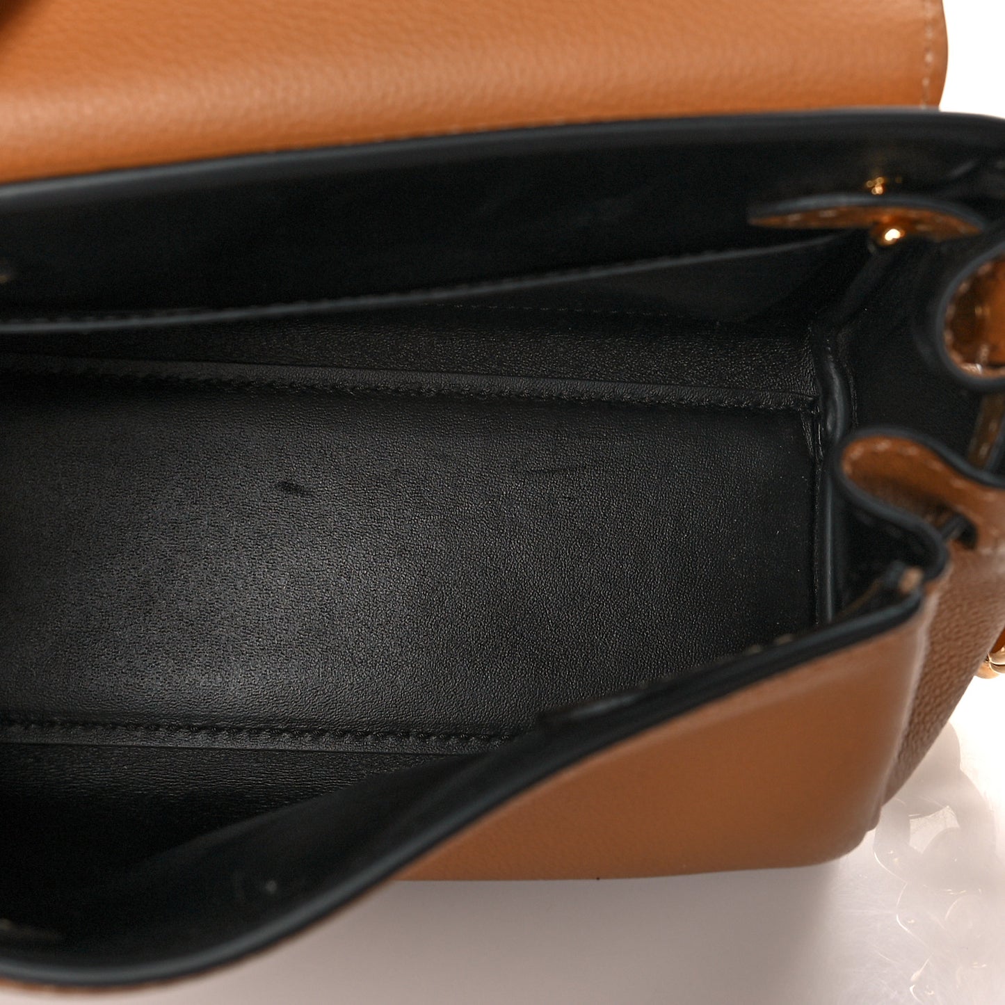 Grained Calfskin Small La Medusa Top Handle Bag Brown