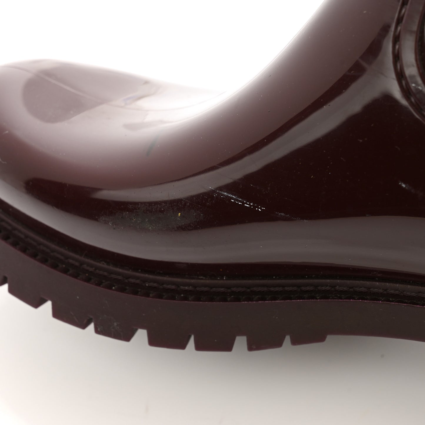 Rubber Embossed Monogram Splash Rain Boots 38 Burgundy