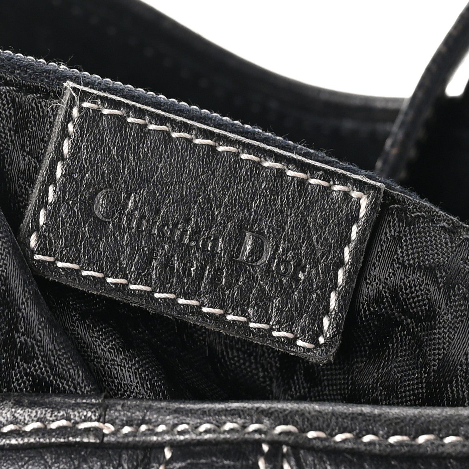 Christian Dior Grained Calfskin Saddle Bag Black 6 of 10