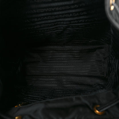 Prada Tessuto Nylon Soft Calfskin Small Backpack Black 5 of 8