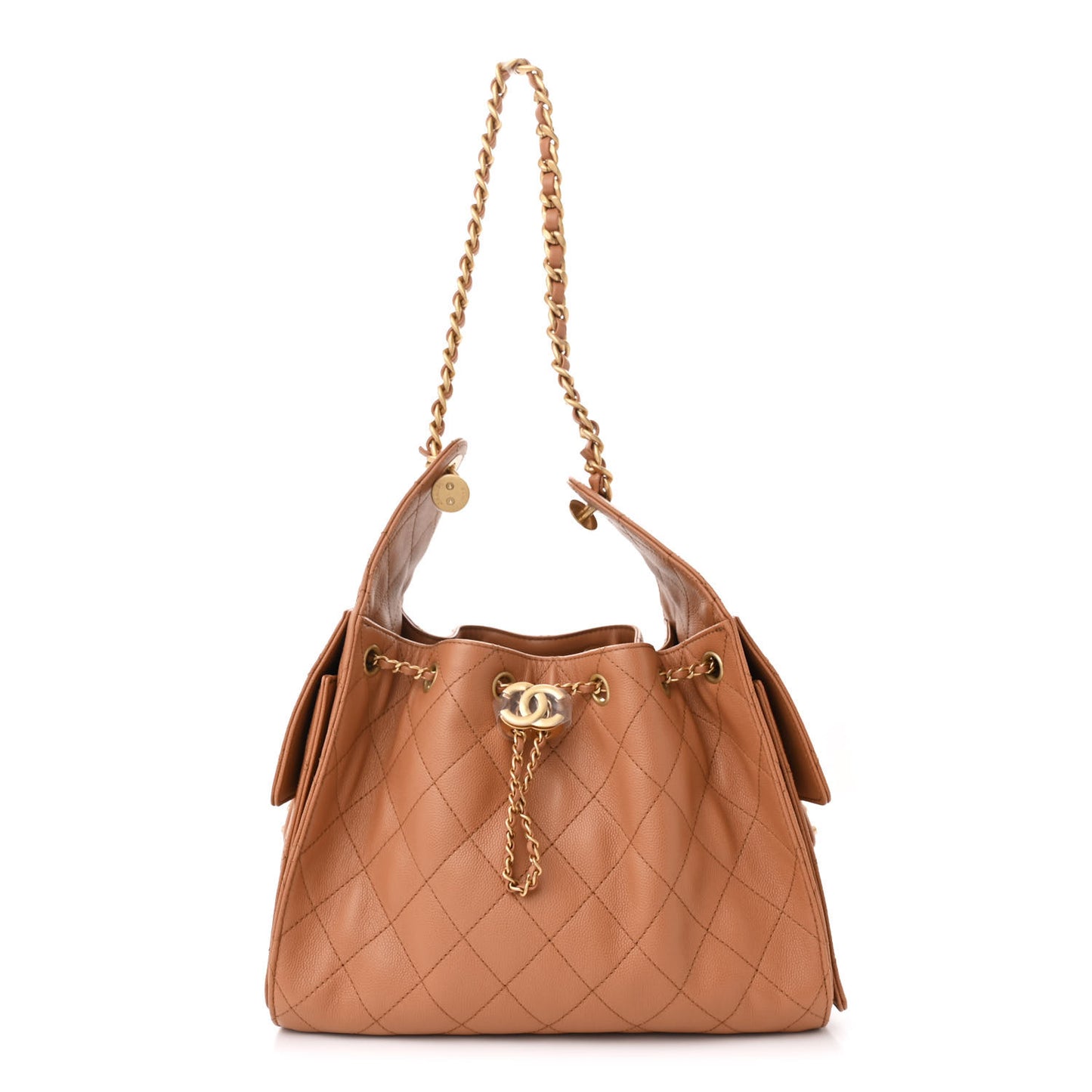 Caviar Quilted Small Chanel 25 Handbag Brown