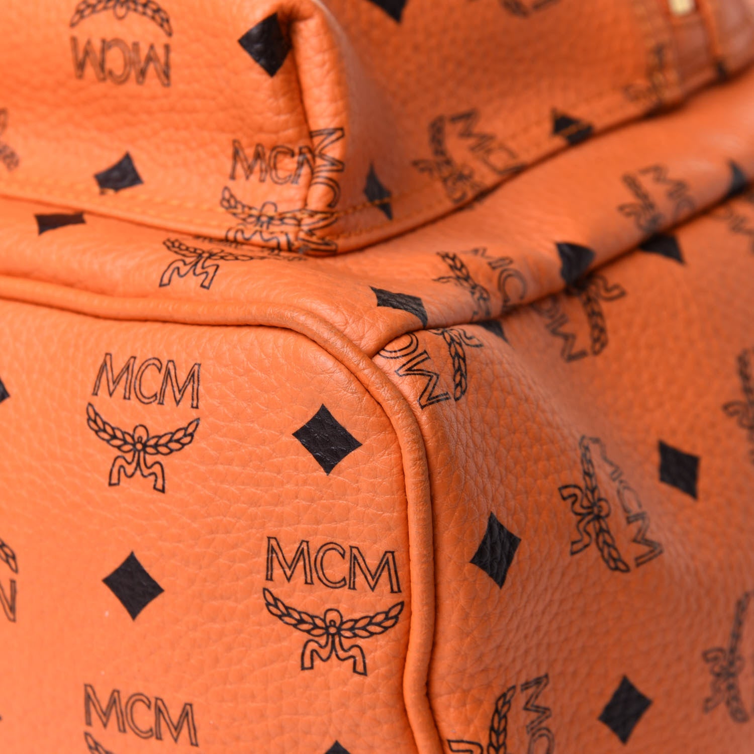 MCM Visetos Side Stud Large Stark Backpack Orange 26 of 28
