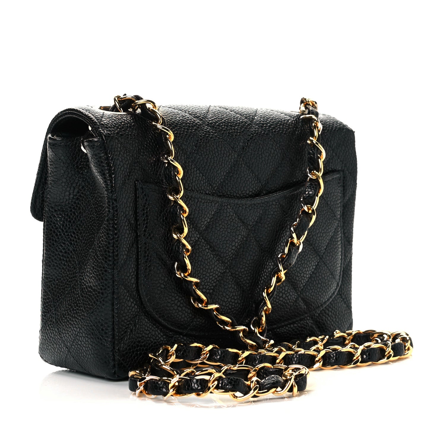 Caviar Quilted Mini Square Flap Black