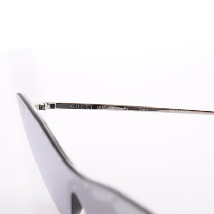 Gucci Rimless Star Studded 90mm Cat Eye GG0666S Sunglasses Silver 6 of 8
