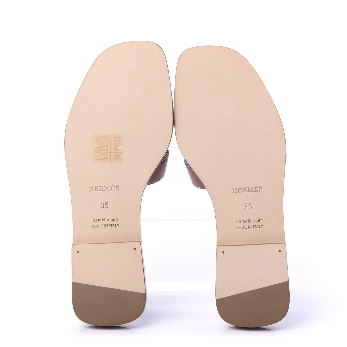 Box Calfskin Oran Sandals 35 Gold