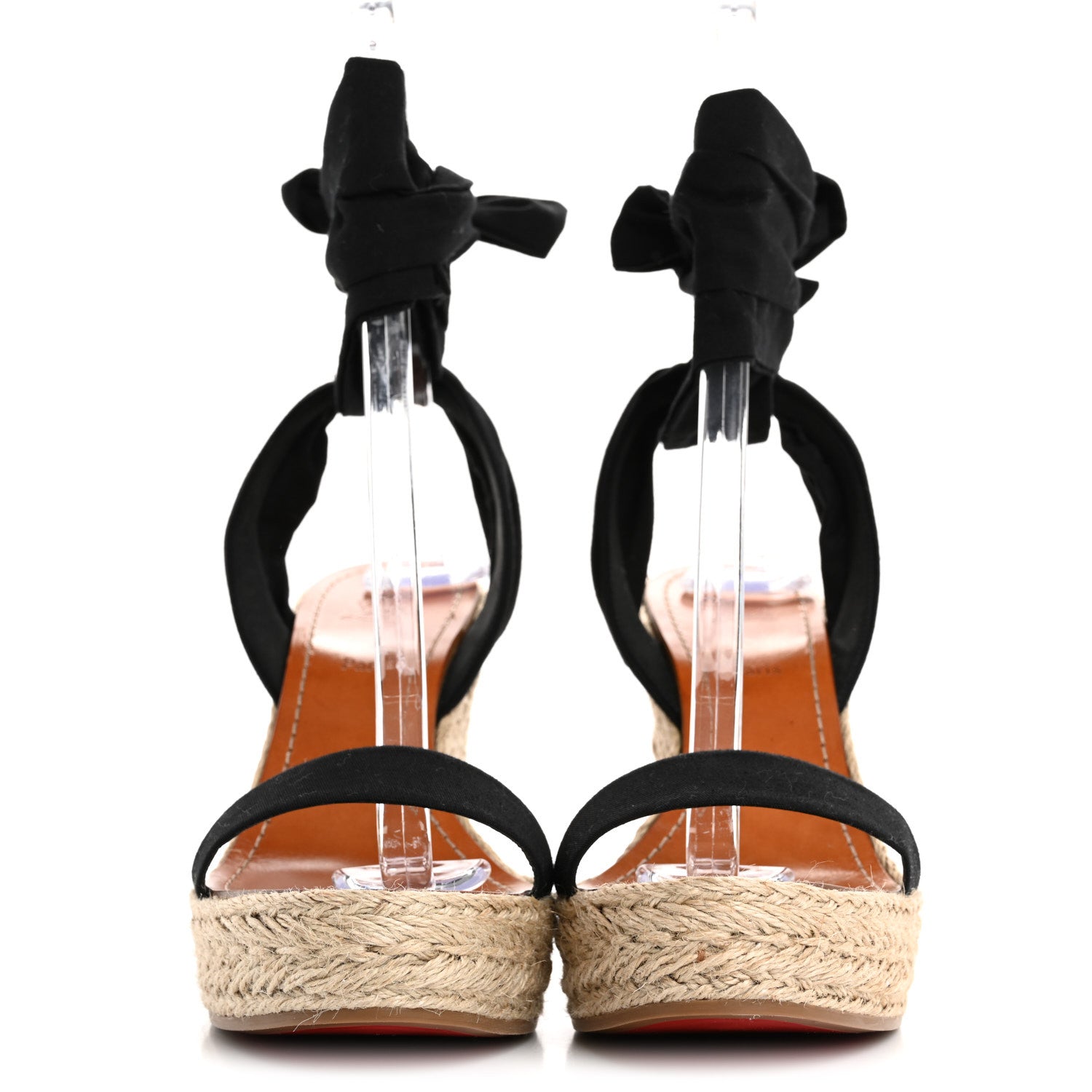 Christian Louboutin Canvas Du Desert 110 Espadrille Wedges 41 Black 3 of 8
