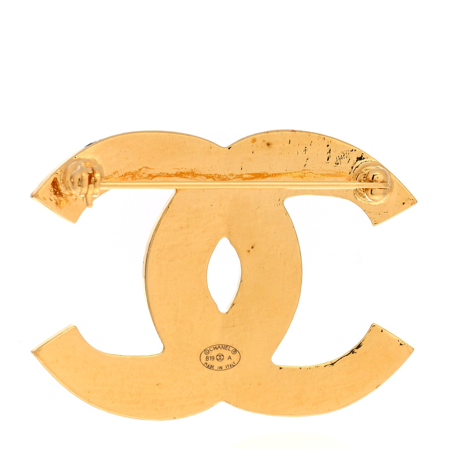 Chanel Gripoix Poured Glass Along The Nile CC Brooch Black Gold 3 of 4
