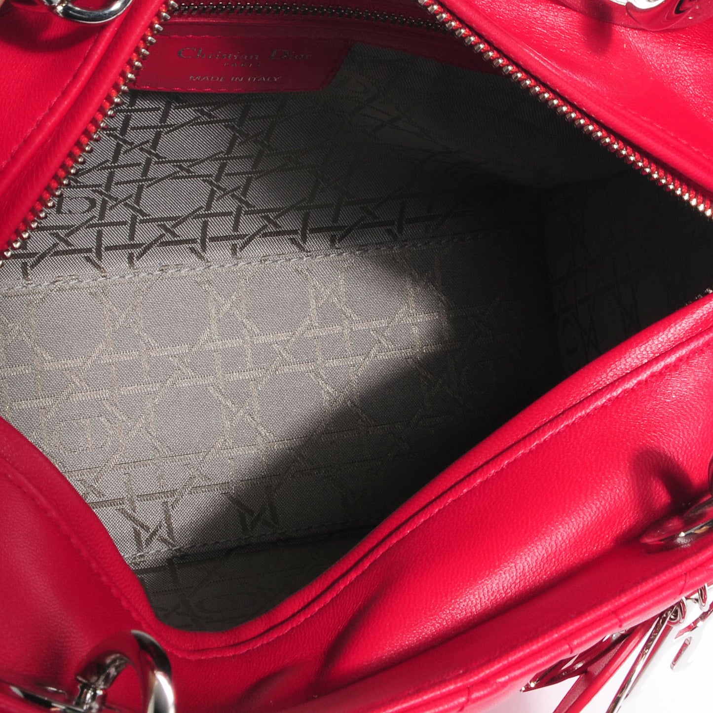 Lambskin Cannage Medium Lady Dior Hot Pink