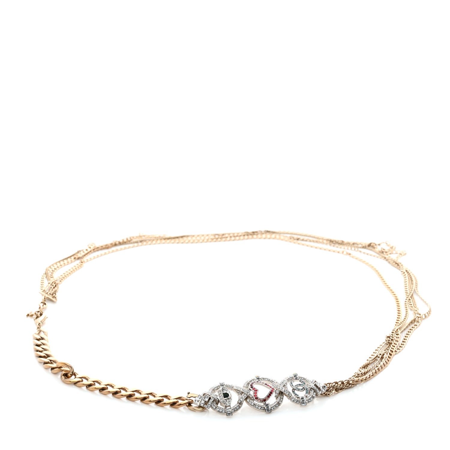 Chanel Crystal CC Multi Strand Chain Belt 75/30 Gold 1 of 5