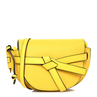 Loewe Grained Calfskin Mini Gate Crossbody Bag Yellow 1 of 15