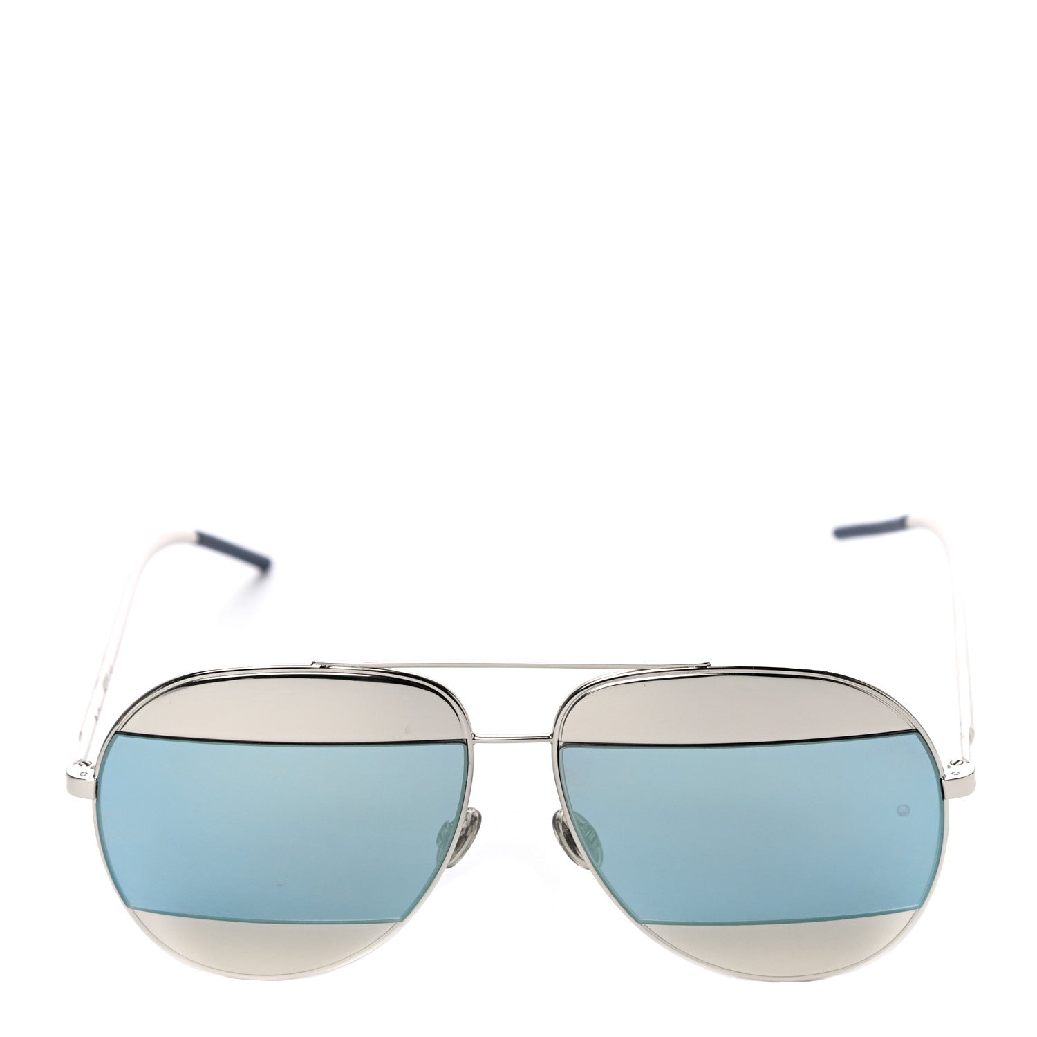 Christian Dior Split 1 Aviator Sunglasses Blue Silver 4 of 7