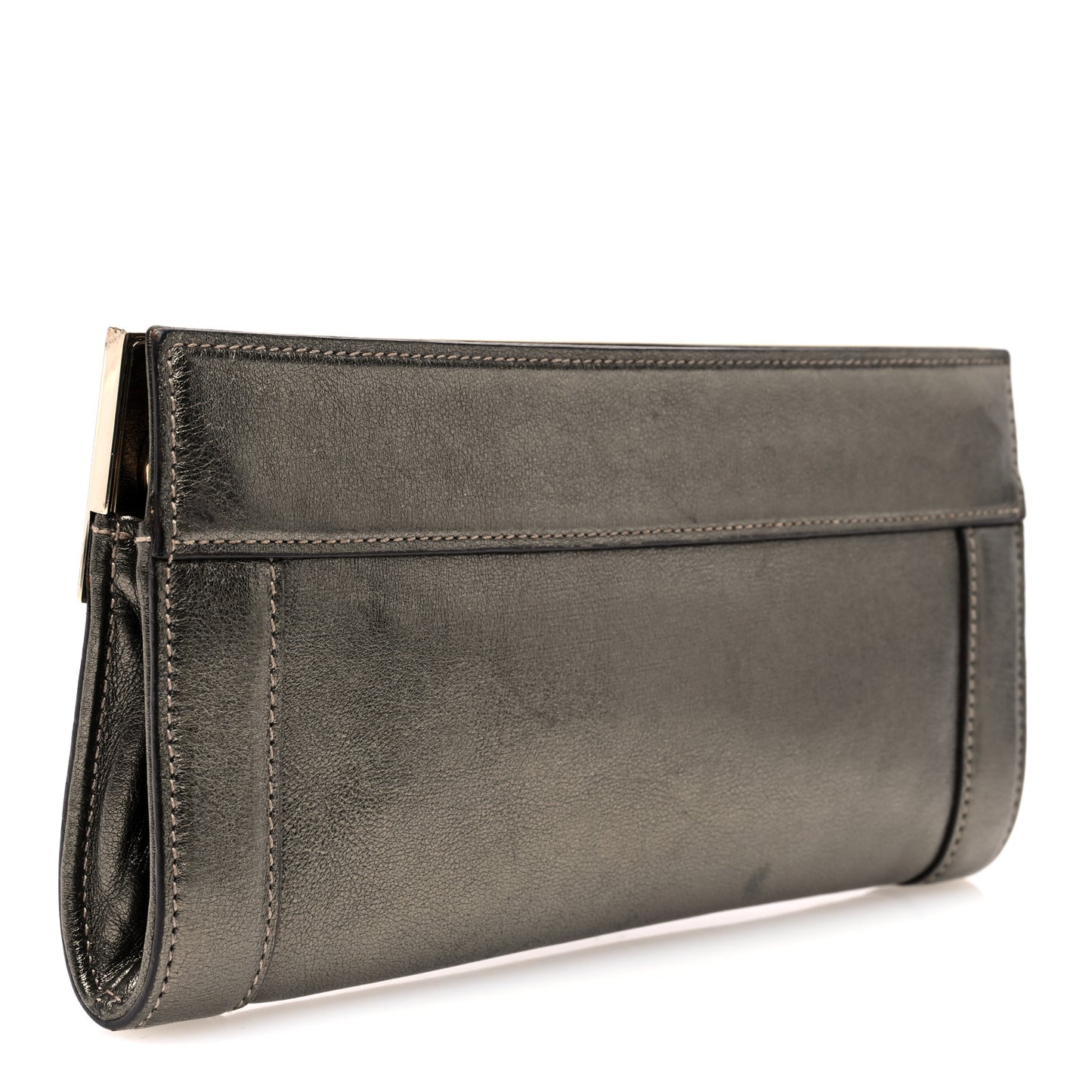 Calfskin Britt Clutch Pewter